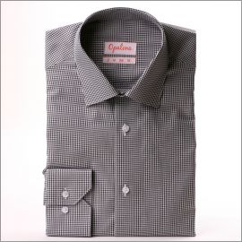 White and black houndstooth shirt