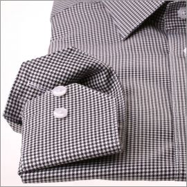 White and black houndstooth shirt