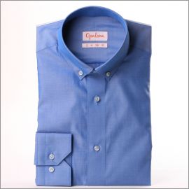 Chemise bleu moyen à col boutonné