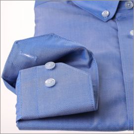 Chemise bleu moyen à col boutonné