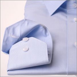 Camisa natté azul claro y blanco