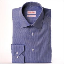 Chemise nattée bleu foncé et blanc