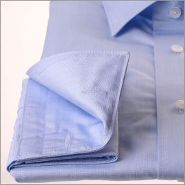 Light blue fil à fil french cuff shirt