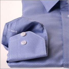 Blauw en wit houndstooth overhemd