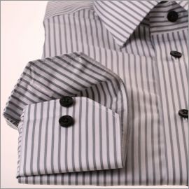 White shirt with grey stripes