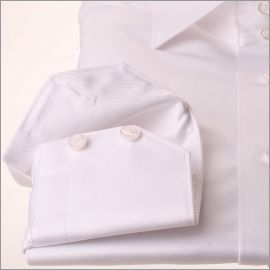 White twill italian collar shirt