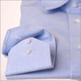 Chemise bleu ciel en coton brossé