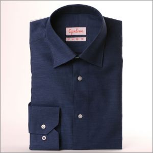 Blue denim shirt in brushed cotton
