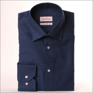 Chemise bleu jean en coton brossé