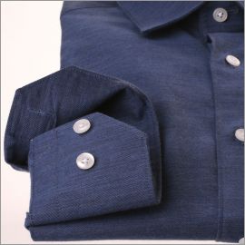 Camisa vaquera azul en algodón cepillado