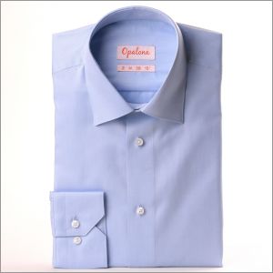 Small herringbone light blue shirt