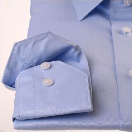 Small herringbone light blue shirt