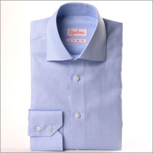 Chemise à petits carrés bleu ciel