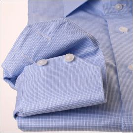 Small  light blue square pattern shirt