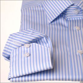 Shirt with white and blue stripes