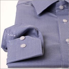 Small dark blue square pattern shirt