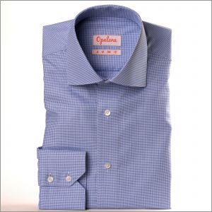 Chemise pied-de-poule bleue