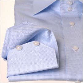 Chemise à carreaux pied-de-poule bleu ciel