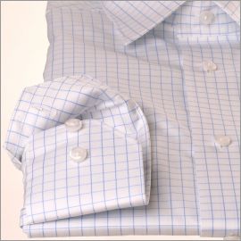 Camisa a cuadros celeste