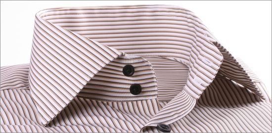 Chemise à rayures beiges et marrons