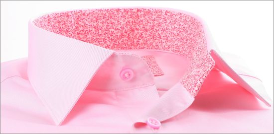 Chemise rose à col à motifs liberty roses