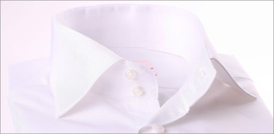 White gabardine french cuff shirt