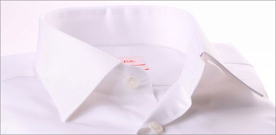 White gabardine french cuff shirt 