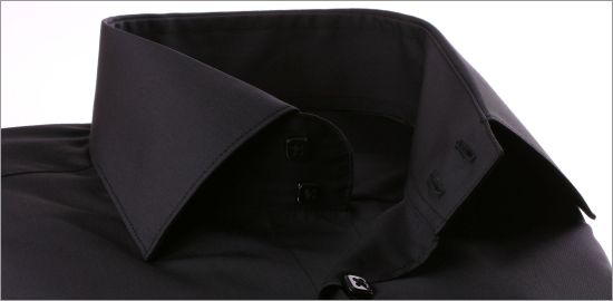Chemise noire tissu popeline