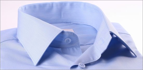 Blue with thin white stripes french cuff shirt