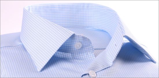 White and light blue checkered shirt