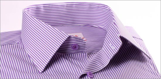 White and purple stripes shirt