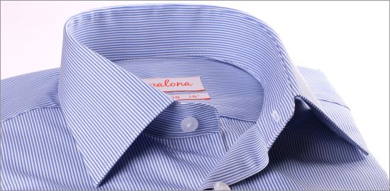 Thin blue and white stripes french cuff shirt