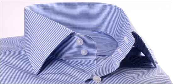 White and blue striped shirt