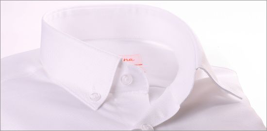Chemise blanche tissu oxford à col boutonné