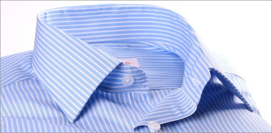 Light blue with white stripes shirt