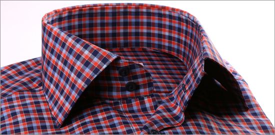 Orange and blue checkered shirt