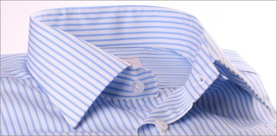 White and light blue striped french cuff shirt