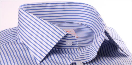 Blue and white striped shirt