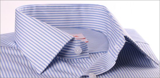 White shirt with blue stripes