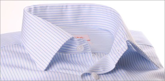 White shirt with light blue stripes