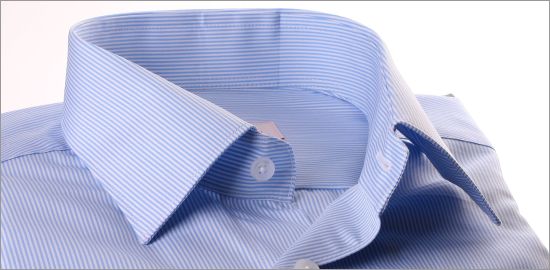 White and blue stripes french cuff shirt