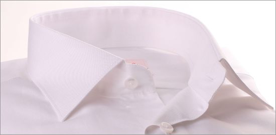 Blanco Pin Point camisa de puño francés