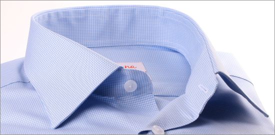 White and light blue houndstooth shirt