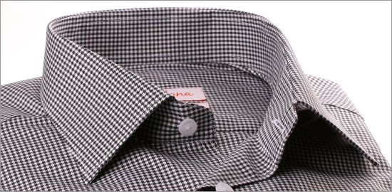 White and black houndstooth shirt