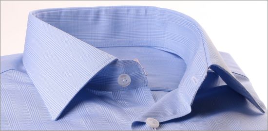 Chemise bleu clair à carreaux Prince de Galles