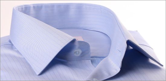 Franja azul Luz puño de la camisa francés