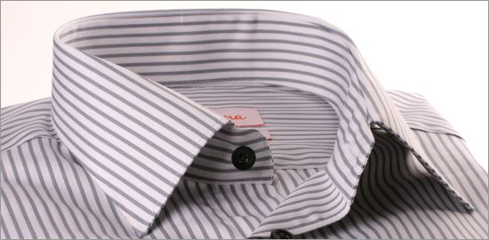 White shirt with grey stripes