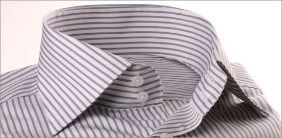 White and grey striped shirt