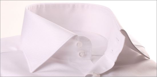 White twill italian collar shirt