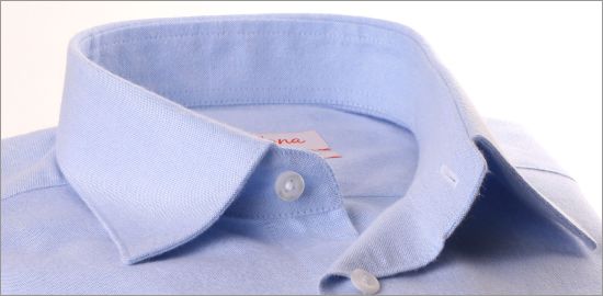Chemise bleu ciel en coton brossé